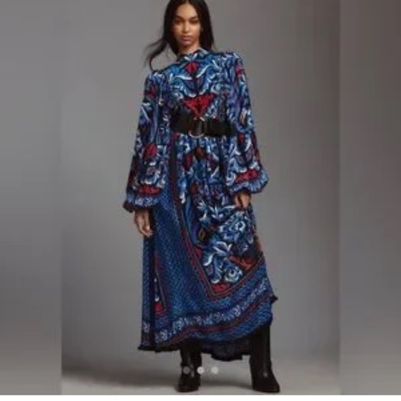 Anthropologie FARM Rio Black Toucans Scarf Maxi Dress - Picture 4 of 10